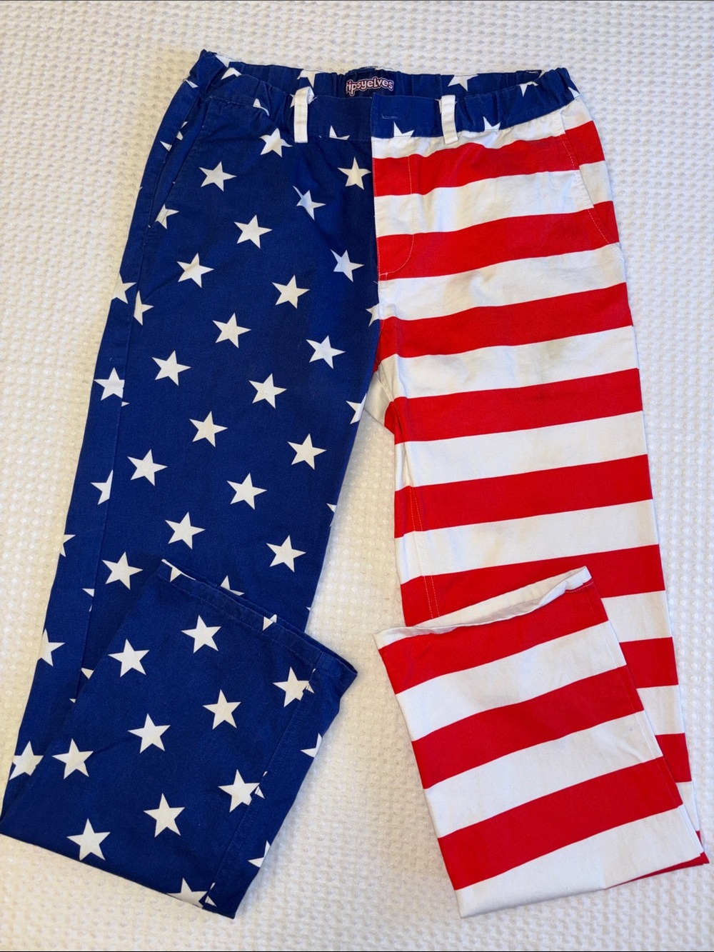 Tipsy Elves Men’s PATRIOTIC Red, White & Blue Stars & Stripes Pants July 4th